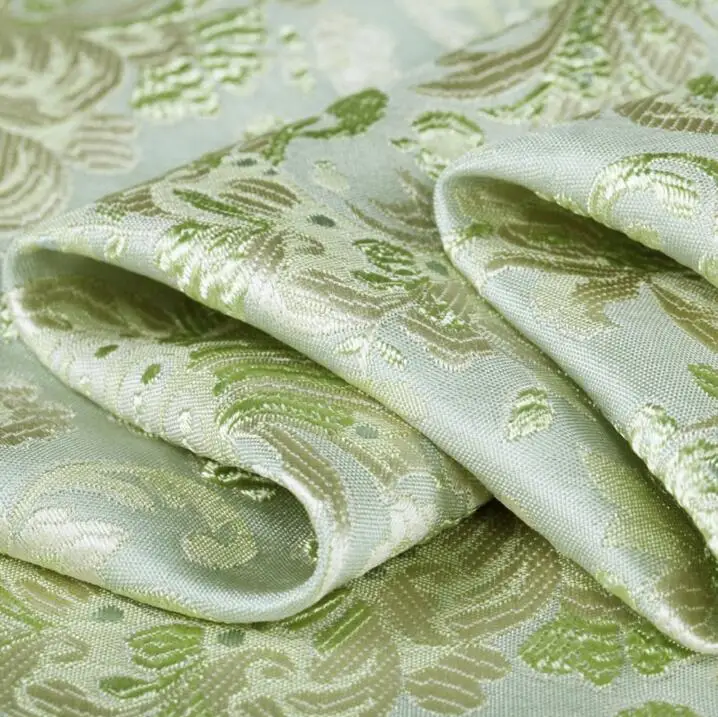 Свежий и яркий зеленый сон Париж рельефная тяжелая атласная жаккардовая парча