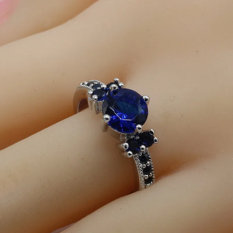 Модный Круглый Темно-синий темно-зеленый фиолетовый красный CZ Медный