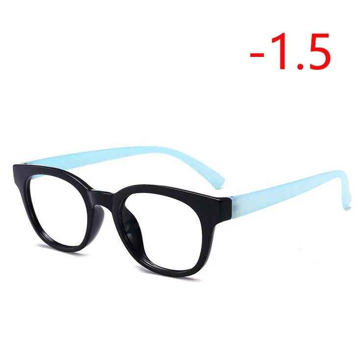 Myopia 150 1,0-1,5-2,0-2,5-3,0-3,5-4,0 круглые очки для близорукости женские мужские Ретро TR90 очки для близорукости полосатая оправа - Цвет оправы: Myopia 150