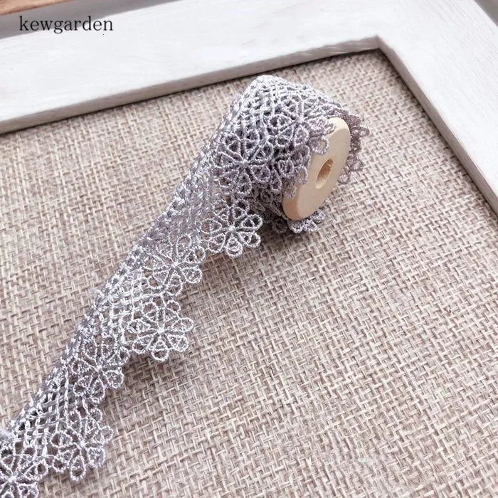 23mm grey Kewgarden 22 мм 23 10 мм полые жаккардовые водорастворимые полые кружева вручную изготовленная лента DIY Одежда Платье кружевная лента тесьма 2 м - Цвет: 23mm grey