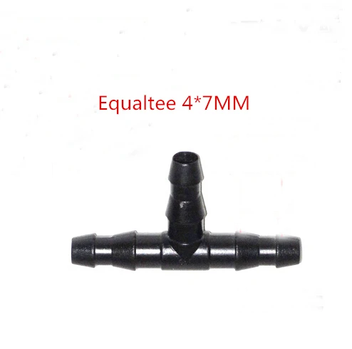 

hose connectors 50pcs/lot barbed tee connector for three direction layout of drippers 4/7mm hose tube zozzle adaptor plastic