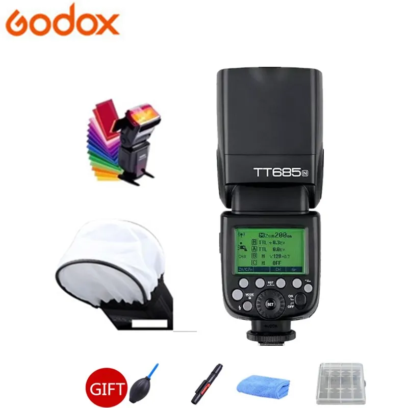 Godox TT685N 2,4G Беспроводная HSS 1/8000s i-ttl GN60 вспышка для Nikon D800 D700 D7100 D7000 D5200 D5000 D810+ подарок - Цвет: Белый