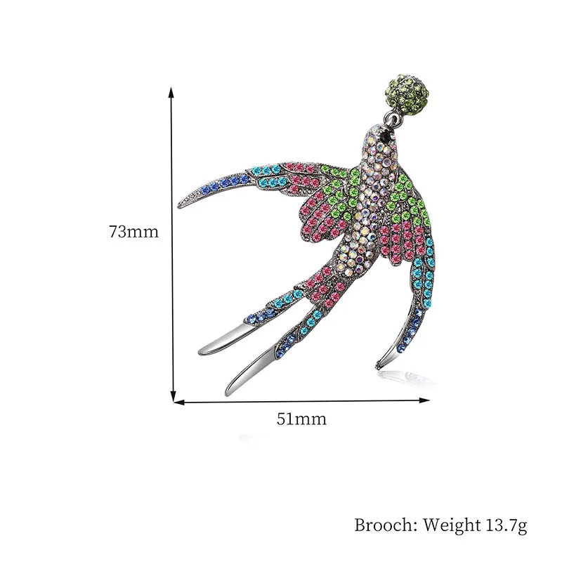 2018 New Brooch Best Selling Fashion Painted Swallow Exquisite Wild Clothing Accessories Unisex Gifts Souvenir | Украшения и