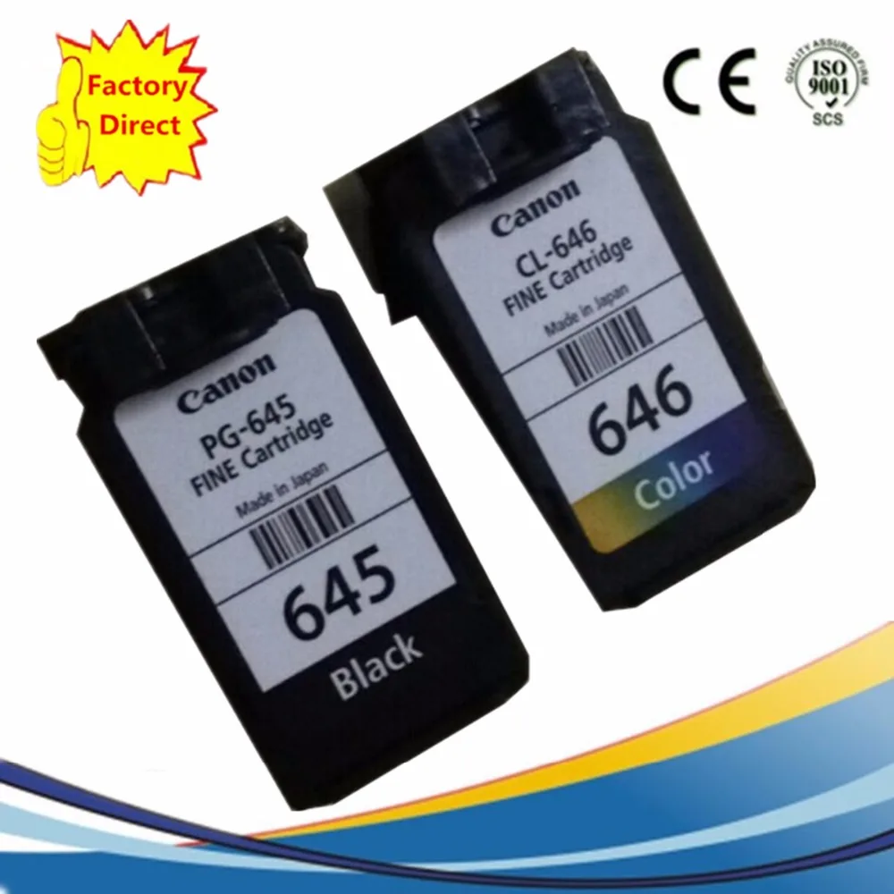 PG645XL PG 645XL Женская фотография CL 646XL восстановленные чернильные картриджи Pixma MG 2460