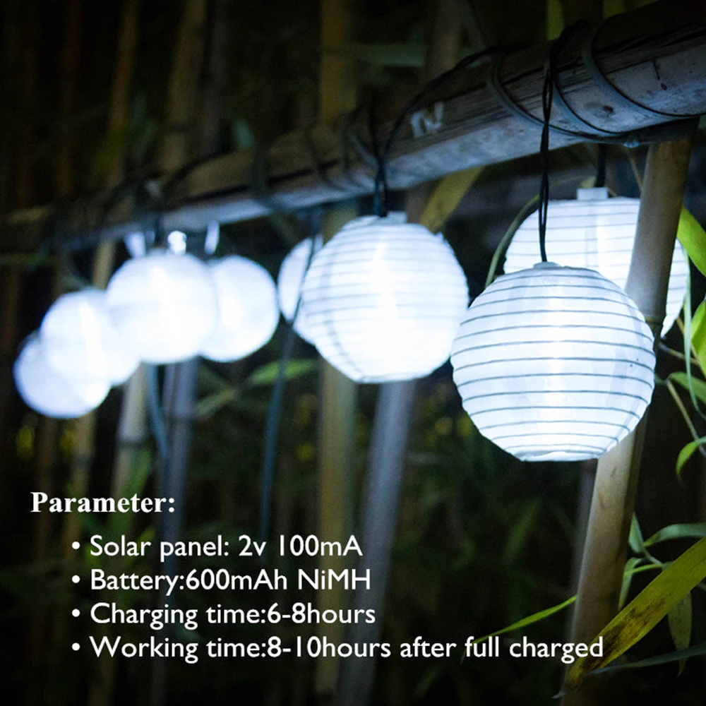 

Lantern 10 LED Solar String Lights Solar Powered Christmas Light Decorative Lighting for Home Garden Patio Lawn Party Decoration