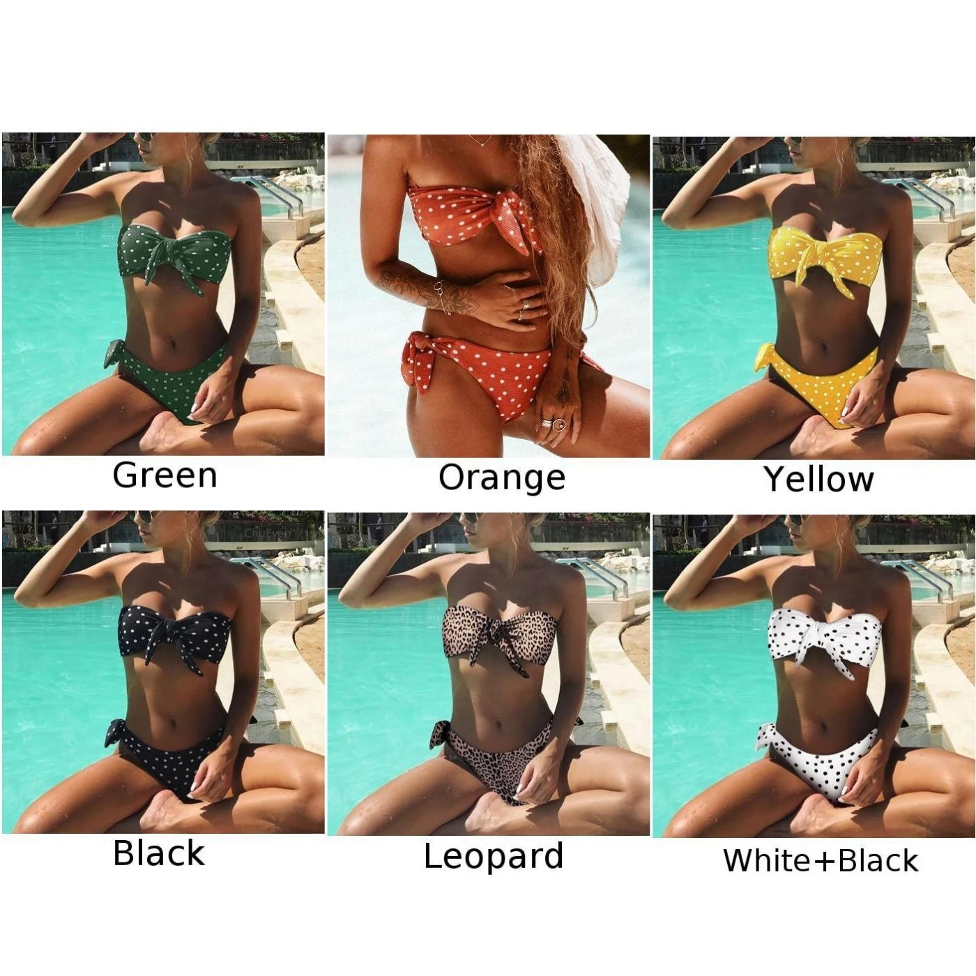 Пуш ап женский купальный костюм невесомый с разрезом S ~ L нейлон в горошек 2019