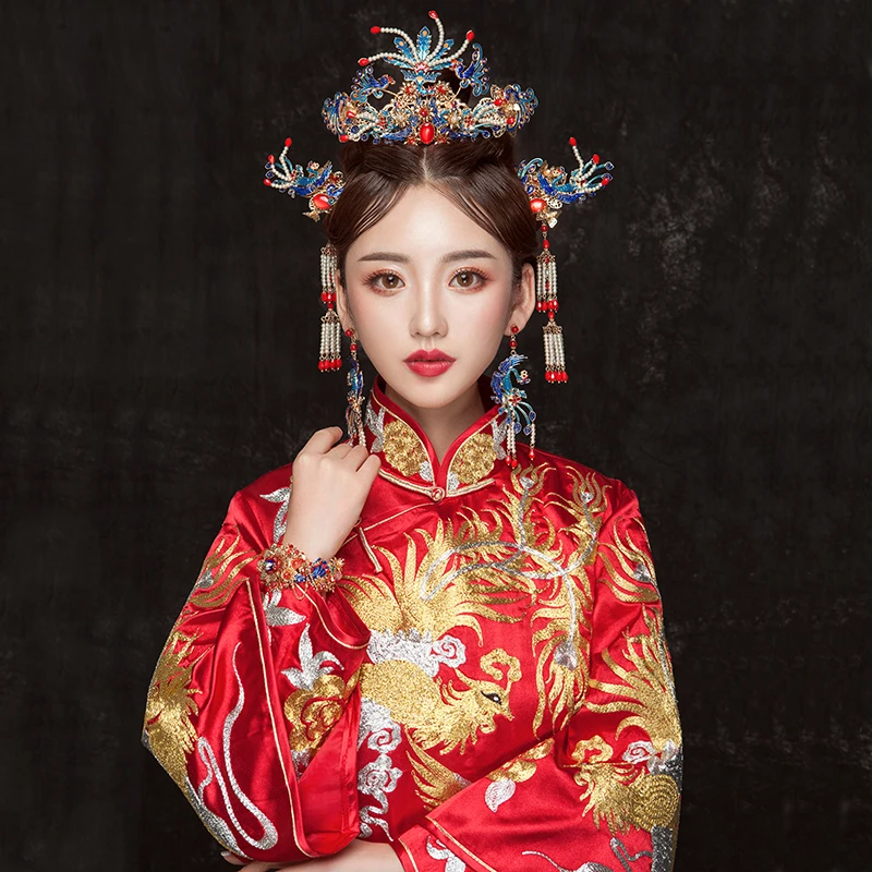 HIMSTORY Ретро китайские Феникс Павлин палочки для волос винтажные очаровательные