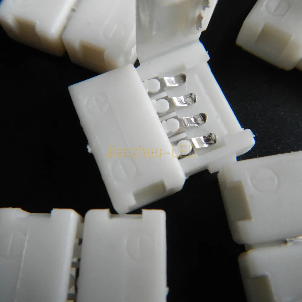 free shipping 10/20/50/100 pcs LED Strip light Solderless buckle connector 4-PIN RGB Connector welding for 3528 5050 | Обустройство
