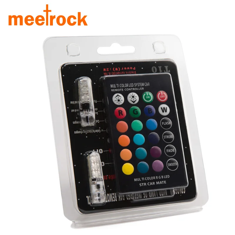 Meetrock 2017 новейший из 2 предметов coluorful автомобиль светодиодный светильник t10 6 SMD5050