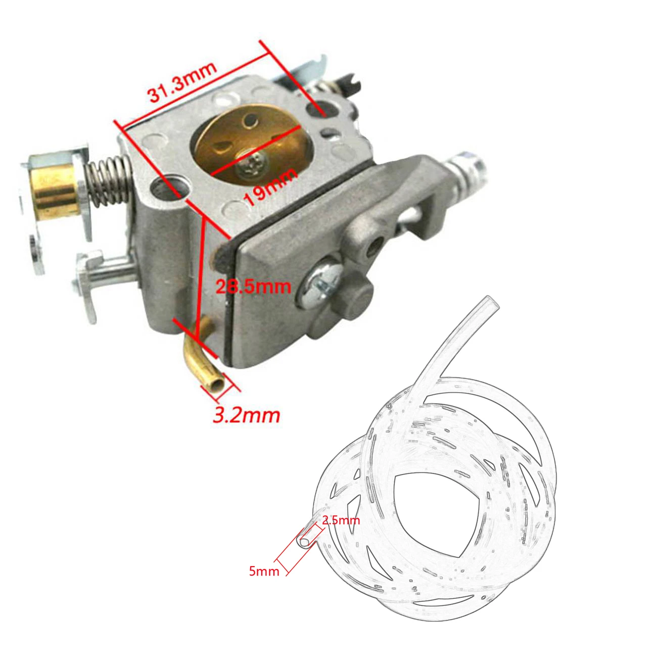 

Carburetor & 4.5 Feet Fuel Line Fit Husqvarna 136 137 141 142 Chainsaw