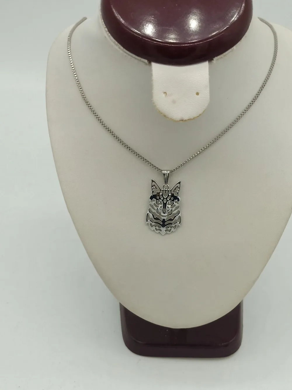 Золото и серебро Мейн Кун Цепочки ожерелья 3D вырезать щенок любовника кулон