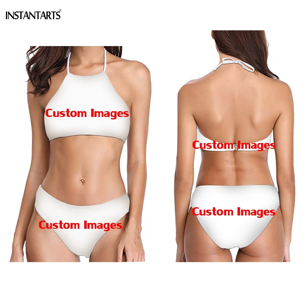 Женский комплект бикини INSTANTARTS с лямкой на шее индивидуальный собственный