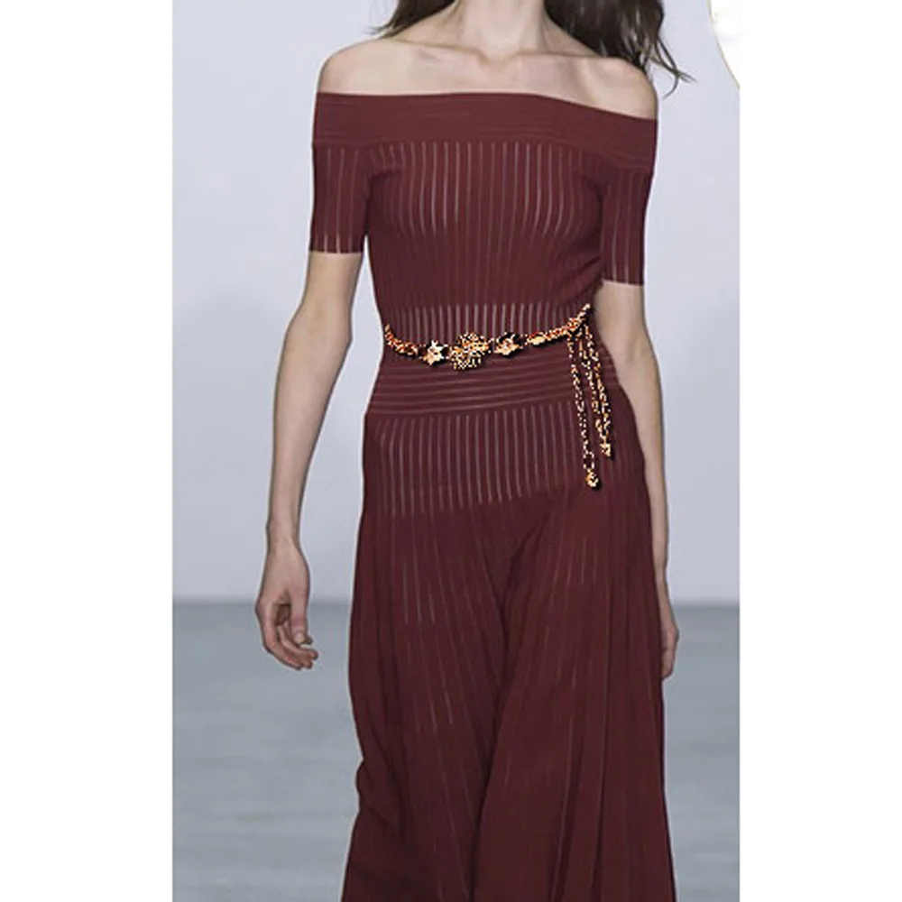 Женский ремень с золотыми цепочками модный металлической цепочкой для