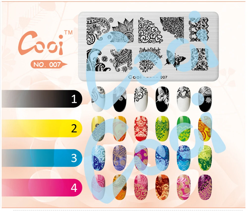 Pinpai Nail Stamping Plates Flower Geometric Heart Nature Series Nail Template Stamp Image DIY Nail Designs Manicure Stamp Plate