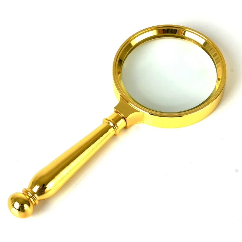 Лупа с ручкой ручной увеличительное стекло медное покрытие карманный размер для чтения студентов детей пожилых людей