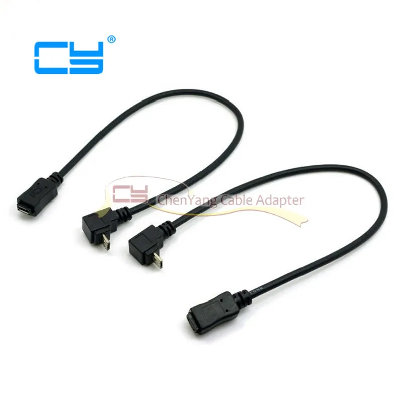

Вверх и вниз 90-градусный угловой удлинитель Micro USB 2,0 штекер-гнездо полный контакт