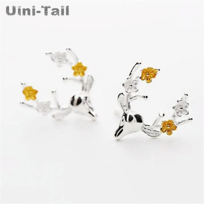 Uini-Tail Новое поступление искусственное серебро Женский олень лося 925 пробы