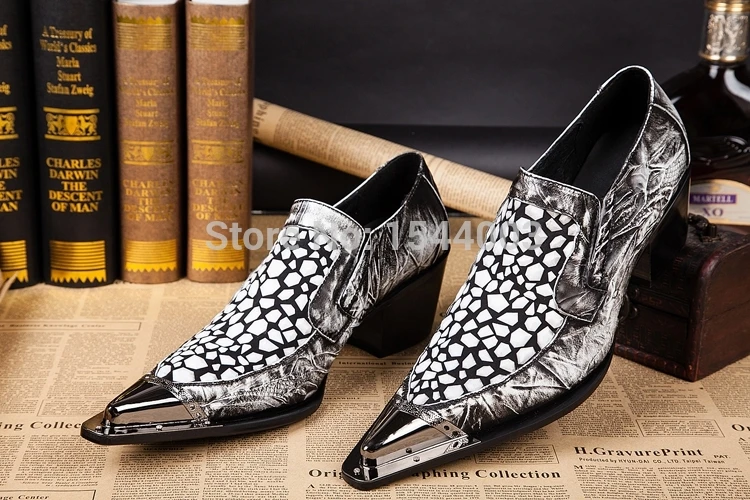 Мужские туфли-оксфорды из натуральной кожи с металлическими блестками модельные