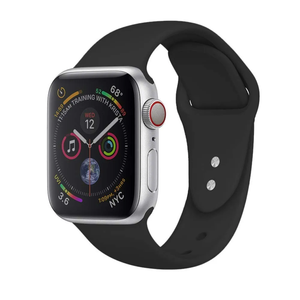 Мягкий силиконовый спортивный ремешок для Apple Watch 5, 4, 3, 2, 1, 38 мм, 42 мм, резиновый ремешок для часов iWatch серии 4/5, 40 мм, 44 мм, ремешок