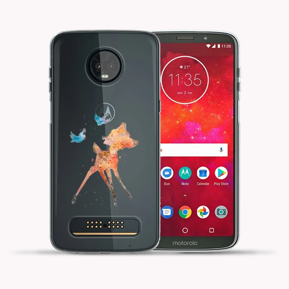 Мягкий чехол из ТПУ для Motorola Moto Z3 Play Бабочка Тинкер колокольчик олень телефона