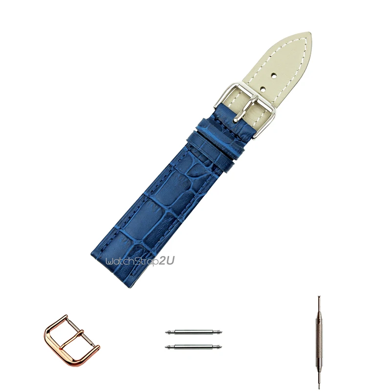 Серебро + розовое золото Булавки пряжки синий красный белый крокодил зерна кожа