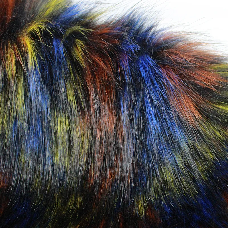 Сверхтяжелая цветная ткань из искусственного меха енота длиной 5 см для пальто