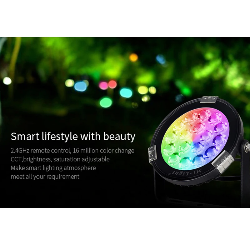 Новый Mi light 9 Вт IP65 водонепроницаемый RGB + CCT 24 В постоянного тока умный