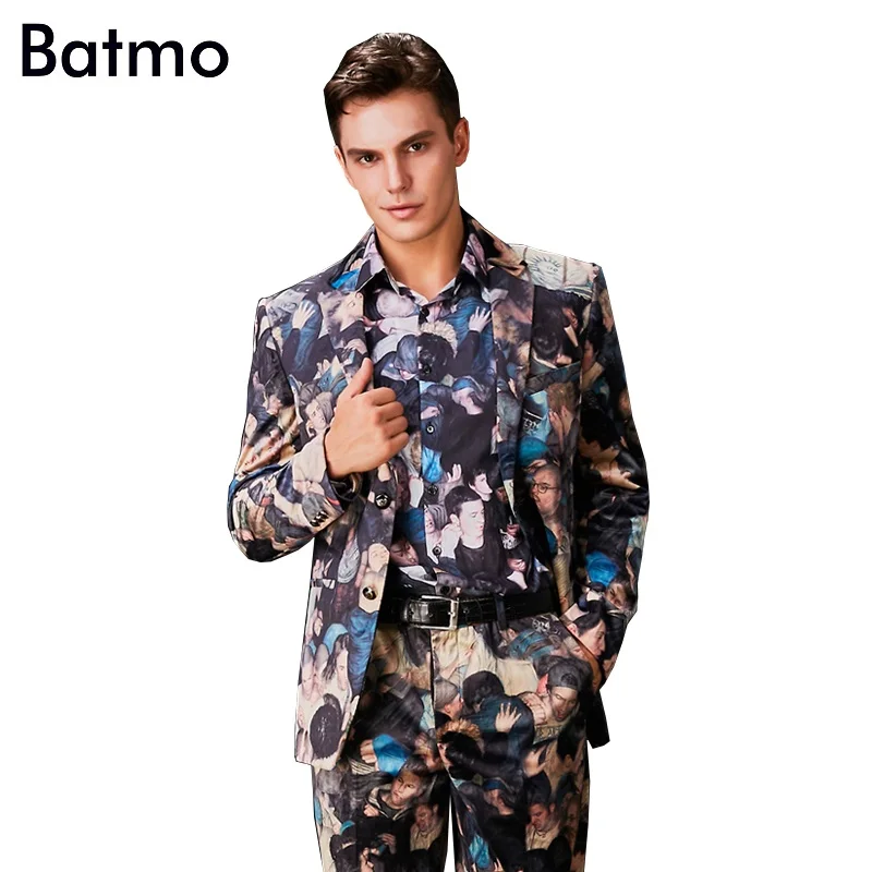 Batmo 2017 новое поступление осень Англия Стиль модные бархатные с принтом