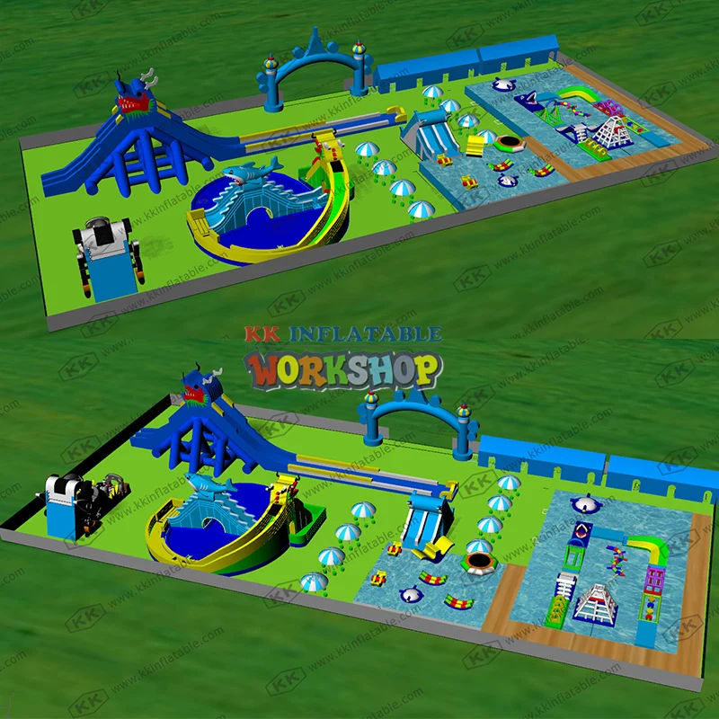 Goede 2020 Populaire Water Park Ontwerp Bouwen Een Stop Servise Opblaasbare Water Park Designer