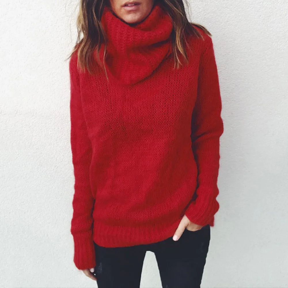 JAYCOSIN новый модный дизайн женский свободный свитер с длинным рукавом вязаный