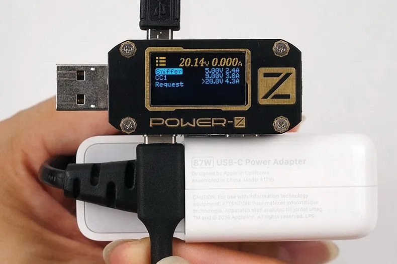 POWER-Z PD USB напряжение и ток пульсация двойной тип-c тестер KM001C