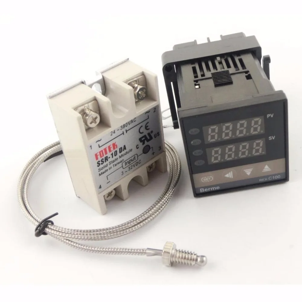 REX C100FK02 V * PID Температура контроллер Набор с 10DA/25DA/40DA/50DA/75DA твердотельные реле и 1M K
