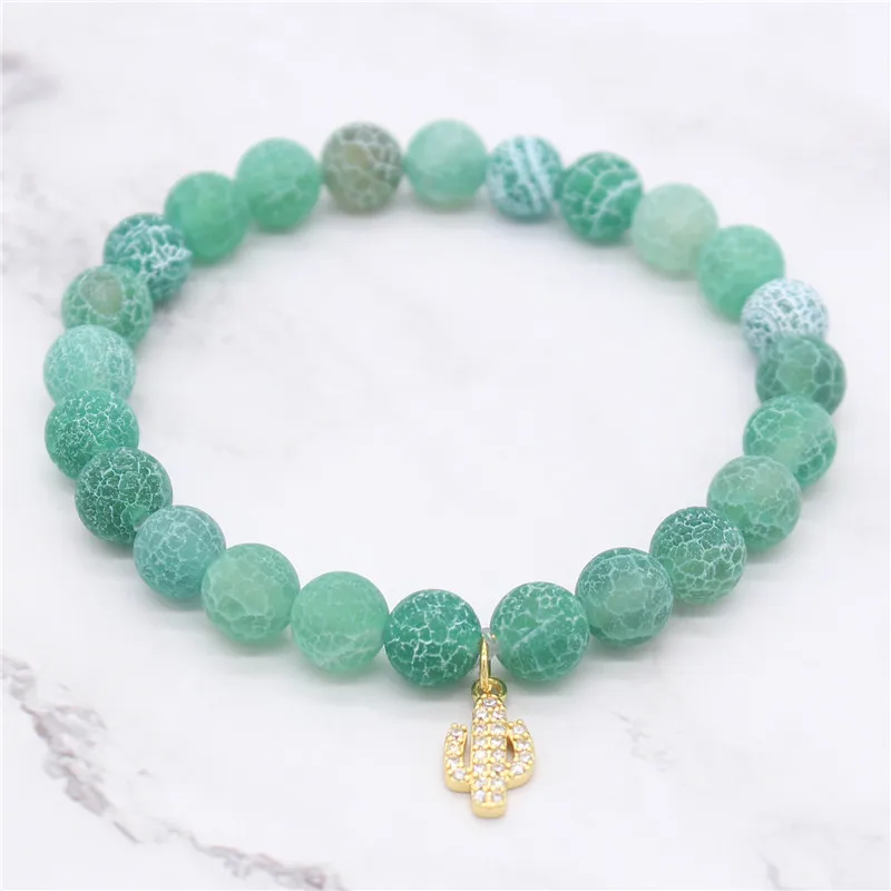 Браслет с подвеской в виде кактуса зеленое искусство для женщин рождественские