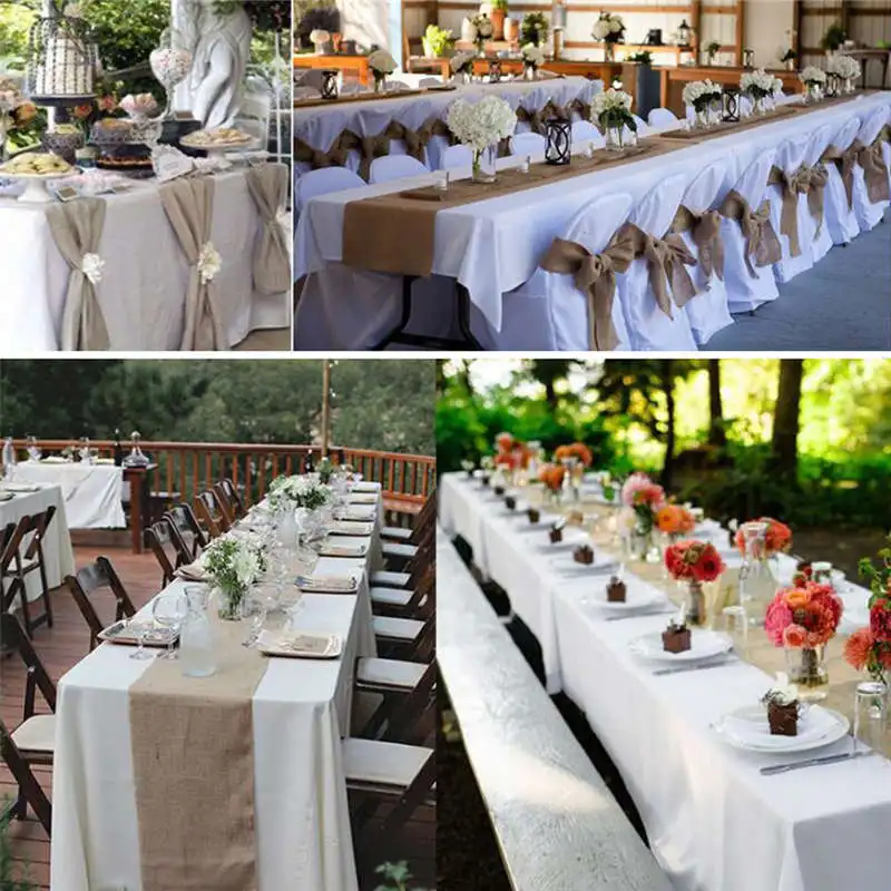 Свадебный Декор рулон льняная скатерть флористика сделай сам украшение