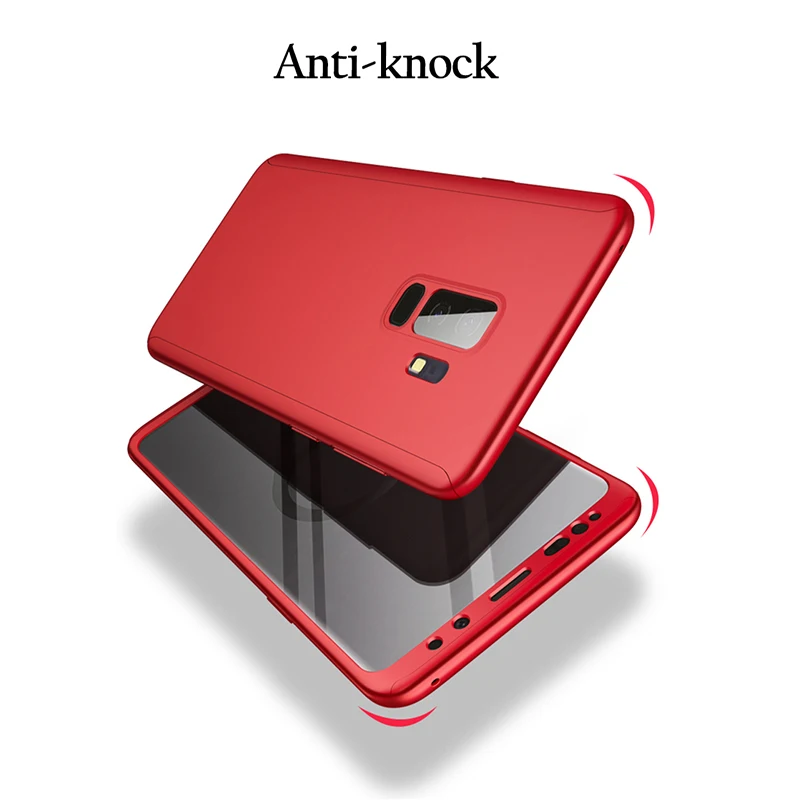 Shockproof 360 Full Protective For Samsung Galaxy Note 8 9 Cover Slim Matte Hard PC Case + Free Soft PET Flim Screen Protector |
