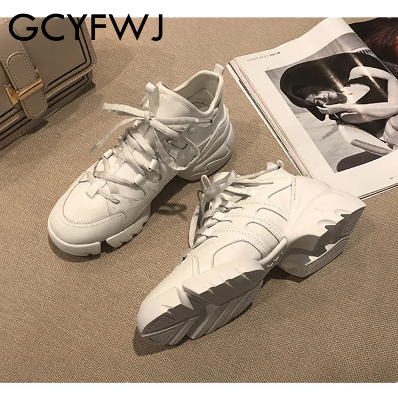 GCYFWJ/женские кроссовки модель 2019 года модная обувь на платформе для Пап женская из