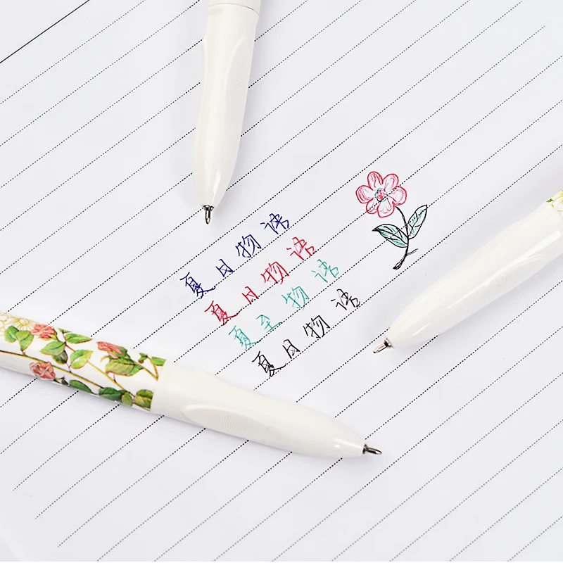 10 шт./лот творческий Цветочный узор Четырехцветные чернила 0 5 мм шариковая ручка