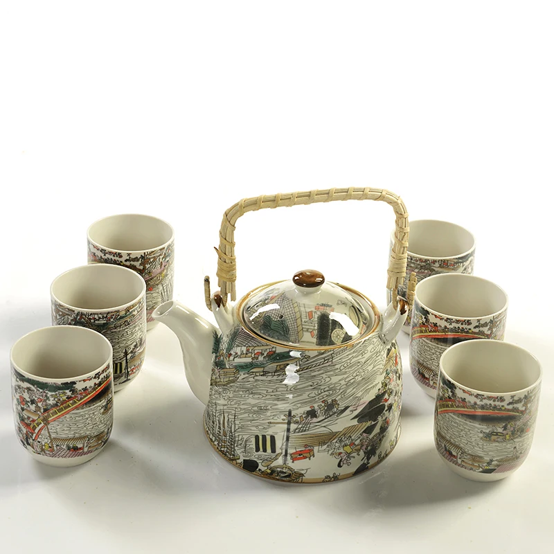 

7pcs Set chinese style kung fu tea ceramic 7 tea set 1 tea pot infuser 6 tea cups