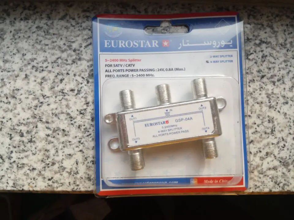 Горячие продажи eurostar GSP-04A 4 способа 1 в 4 из спутникового ТВ сплиттер все порты power pass с высоким качеством
