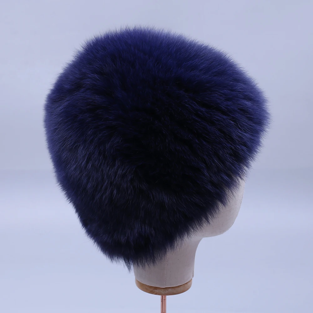 Real fox fur hat women's winter fur beanies cap brand new thick female cap Elastic warm lady fashion skiing chapeau