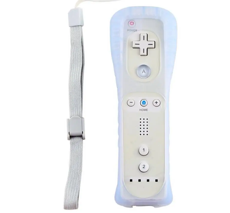 1 шт. белый Беспроводной дистанционного Nunchuck контроллер для Nintendo Wii игры + кожа