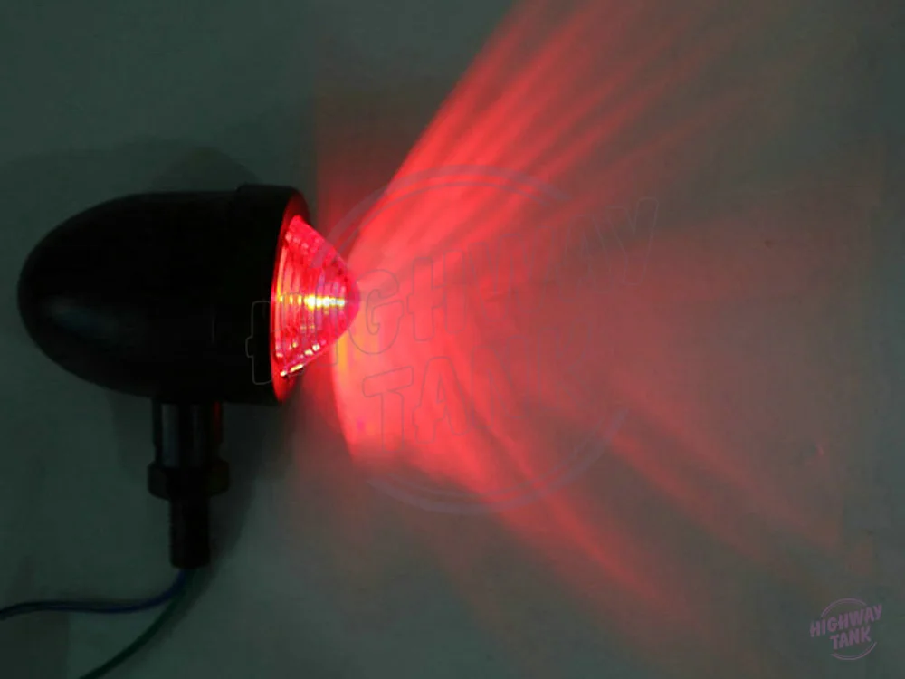 Universal Motorcycle Red Lense Black Turn Signal Case for Harley Cruiser Chopper Custom Bobber |