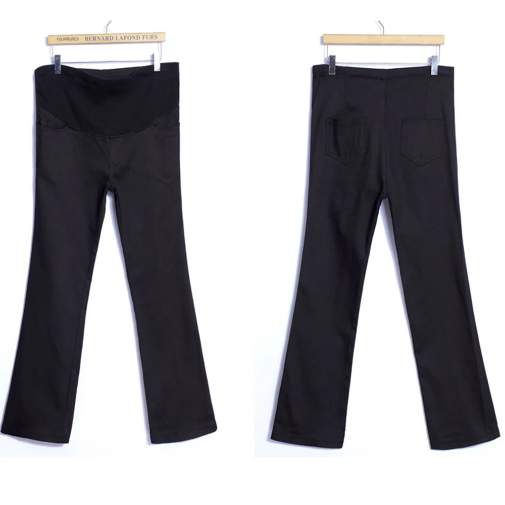 Wisstt Plus Size Maternity Pants Pregnant Abdomen Wide Leg Office Bell-Bottom High Waist Solid Formal Straight Trousers | Мать и ребенок
