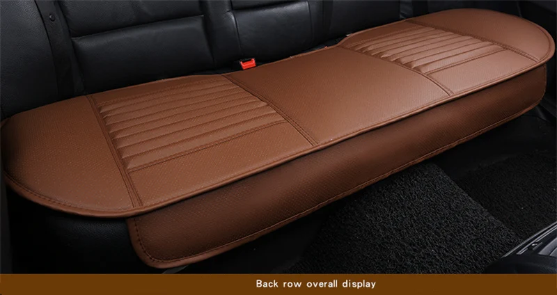 Rear Brown Gspscn Чехлы для сидений мотоциклов бамбуковый уголь PU кожаные сиденья защитник автокресло Подушки S автомобиля Подушки сбоку вокруг сиденья Four Seasons - Название цвета: Rear Brown