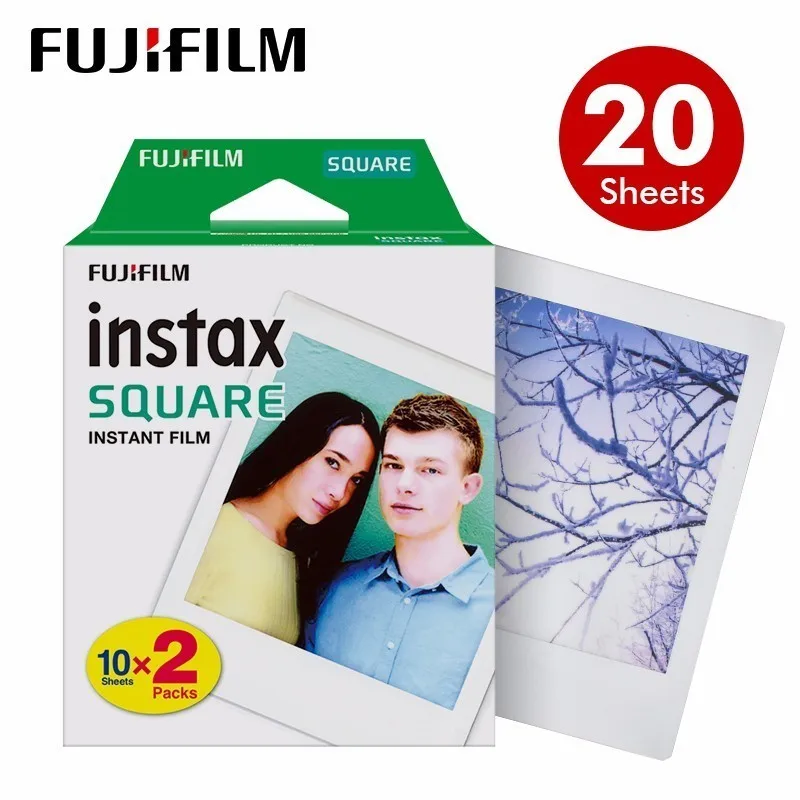 Fujifilm Instax квадратный мгновенный белый край пленка 10 листов для Fuji SQ10 Гибридный формат камеры - Цвет: 20 Sheets