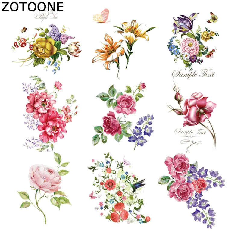ZOTOONE полоски для одежды с цветочным принтом переноса утюгом кусочек Fleur De Lis