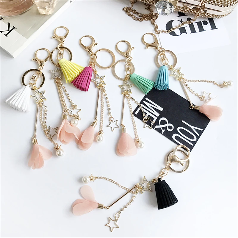 Doreen Box Star Charms брелок золотого цвета с искусственным жемчугом и цветами подвеской