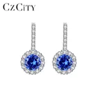 Женские серьги-гвоздики из серебра 100% пробы, 3 цвета, с камнем рождения