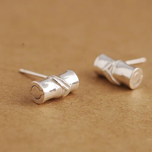 Женские бамбуковые серьги гвоздики sterlingSV 925 Корейская версия модных простых
