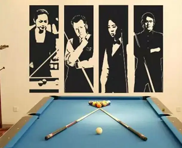 Настенная Наклейка в виде персонажей из четырех моделей бильярдная витрина для